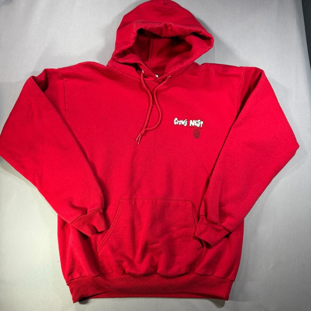 Crow's Nest Santa Cruz Hoodie Red Sugar Skull Graphic Pullover Mens Medium